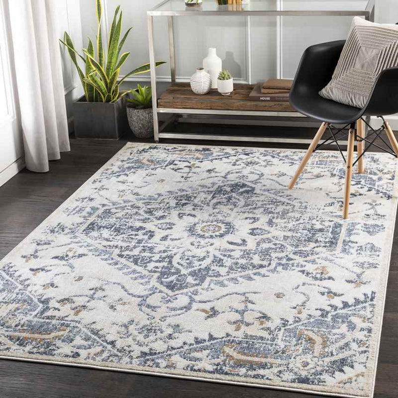 Baflo Traditional Denim Area Rug