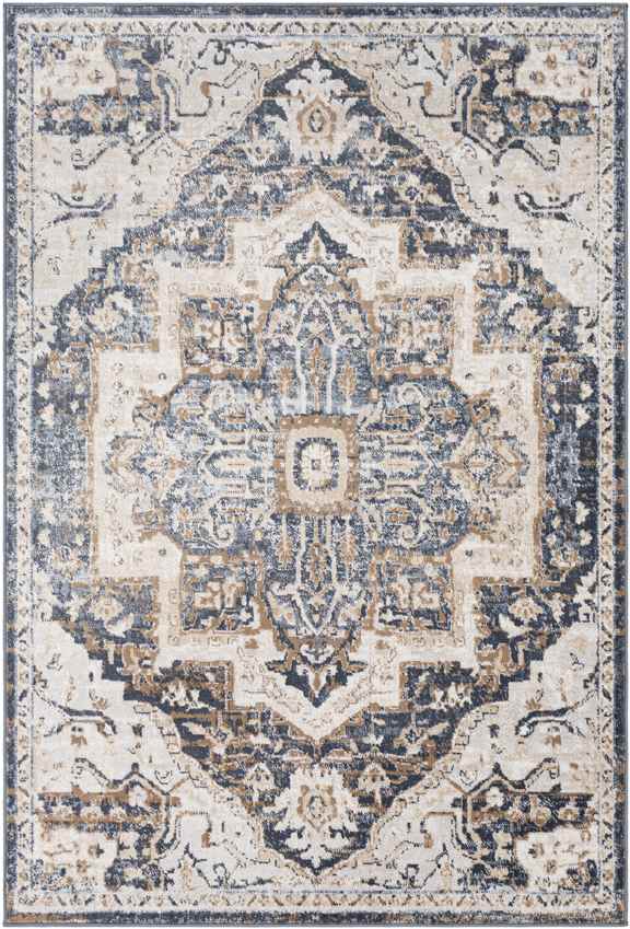 Barlage Traditional Navy Area Rug