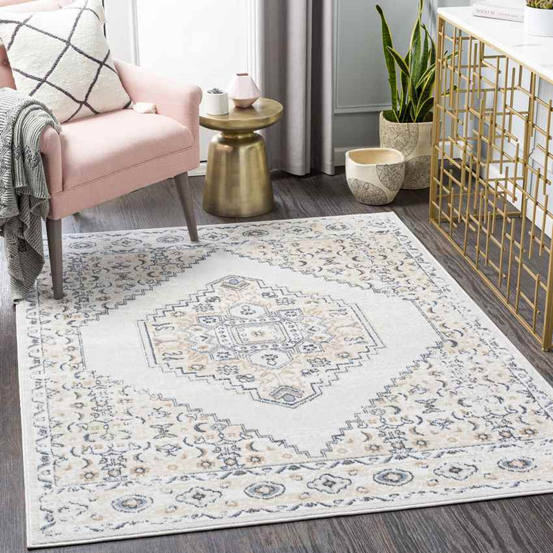 Beerta Traditional White Area Rug