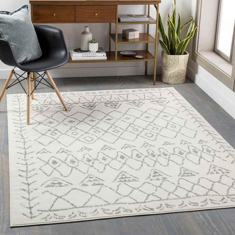 Leah Modern White Area Rug