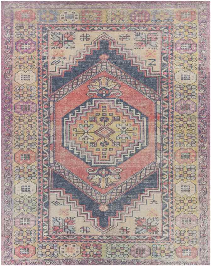 Hoogezand Traditional Bright Yellow Area Rug