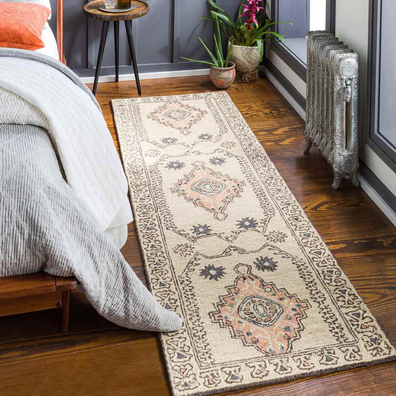 Krassum Traditional Cream Area Rug