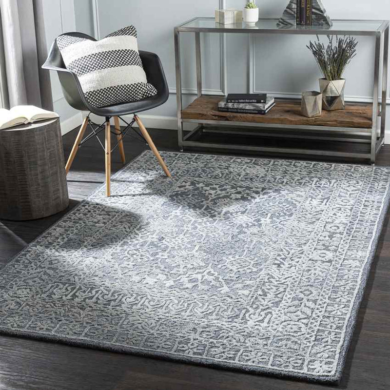 Lutjerijp Traditional Silver Gray Area Rug