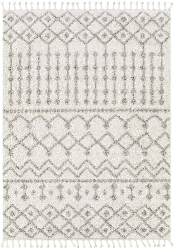 Rocky Ripple Bohemian/Global Pale White Area Rug