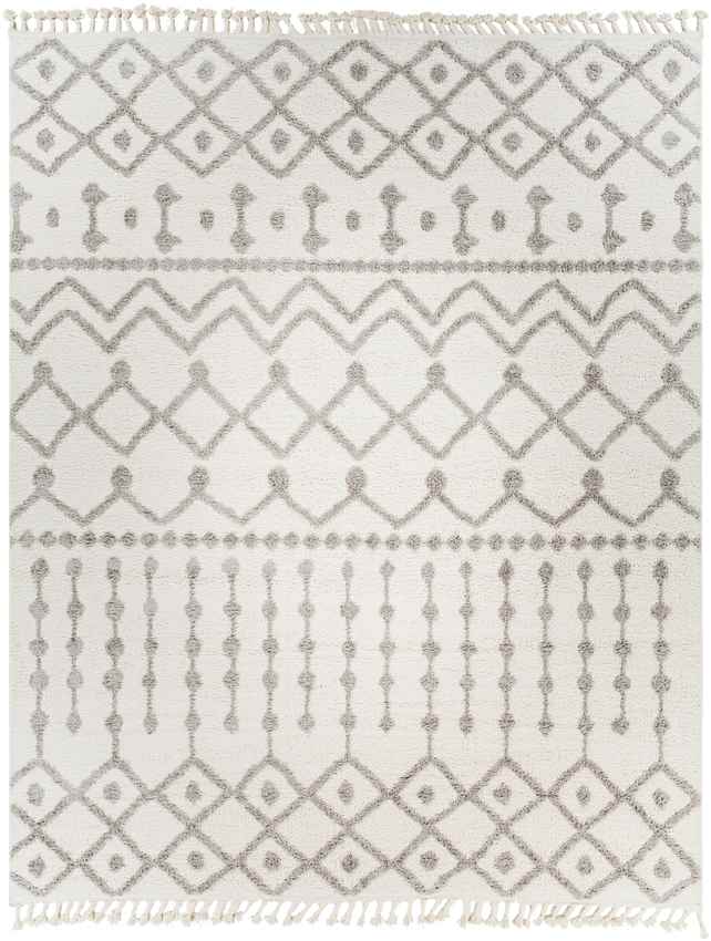 Rocky Ripple Bohemian/Global Pale White Area Rug