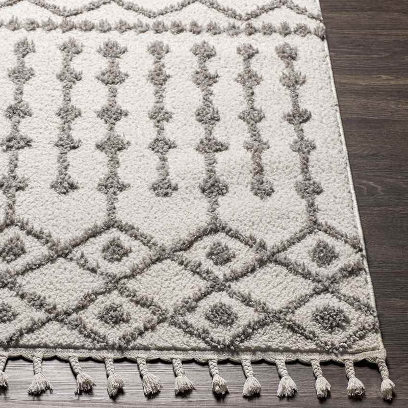 Rocky Ripple Bohemian/Global Pale White Area Rug