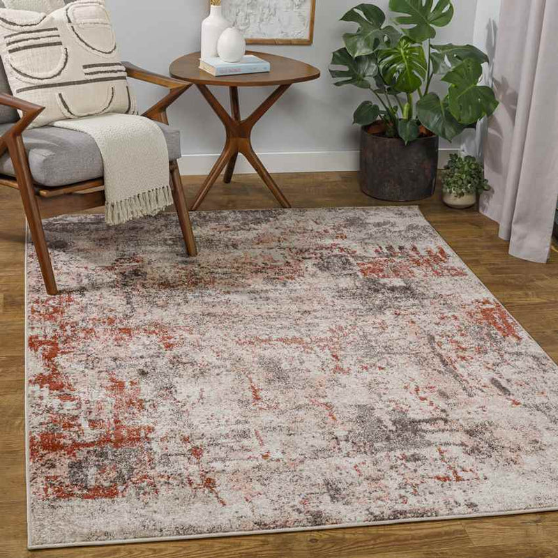 East Alton Modern Light Red Area Rug