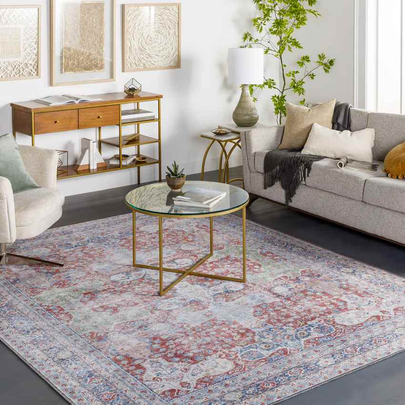 North Riverside Traditional Blush Washable Area Rug