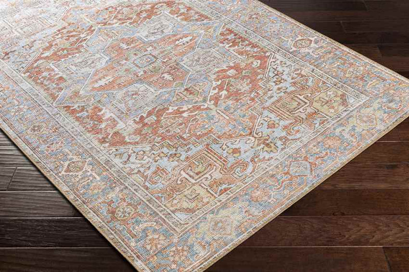 Oak Forest Traditional Burnt Orange Washable Area Rug