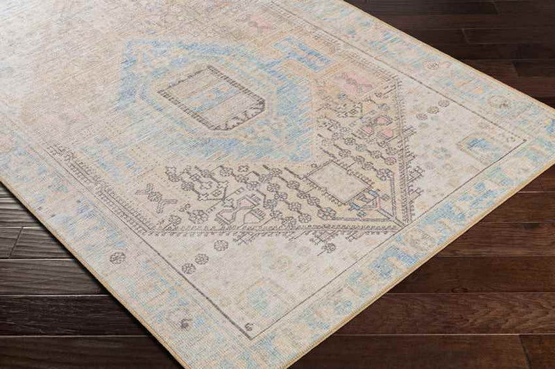 Oak Lawn Traditional Tan Washable Area Rug