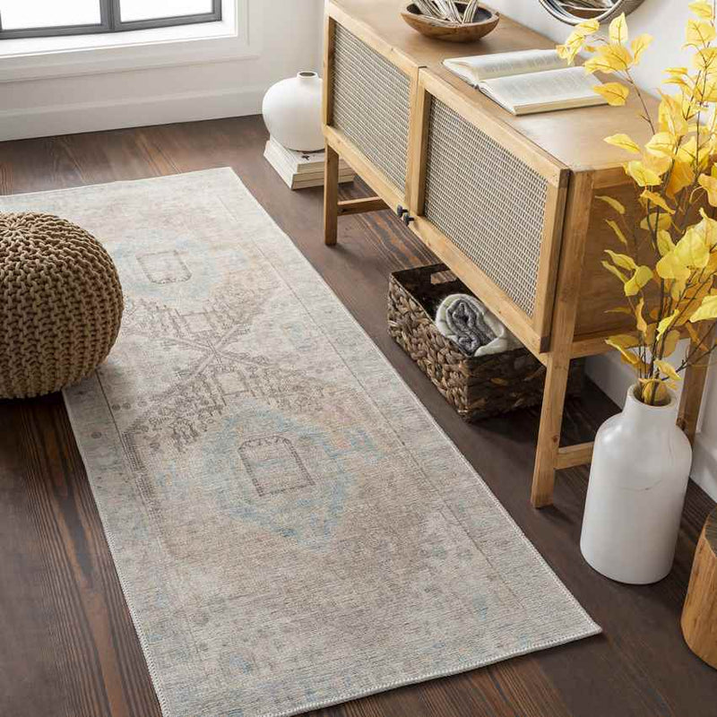 Oak Lawn Traditional Tan Washable Area Rug