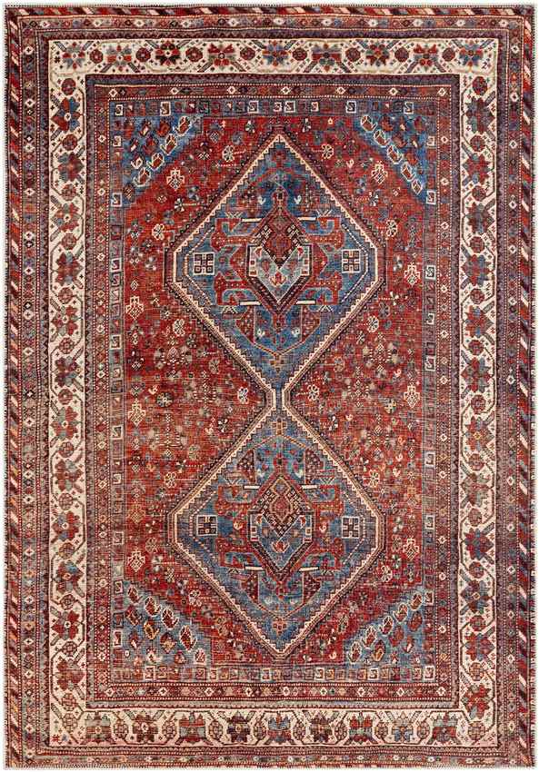 Union Hill Traditional Saffron Washable Area Rug