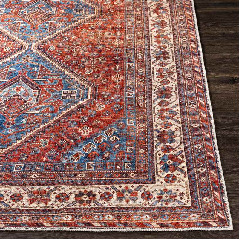 Union Hill Traditional Saffron Washable Area Rug