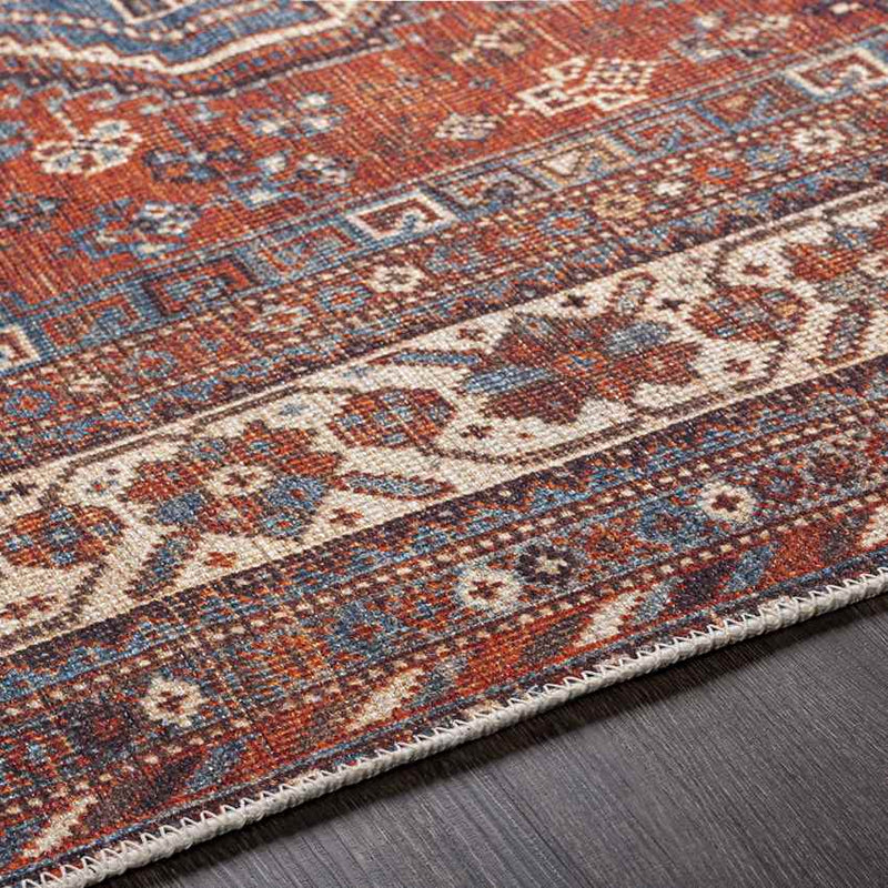 Union Hill Traditional Saffron Washable Area Rug