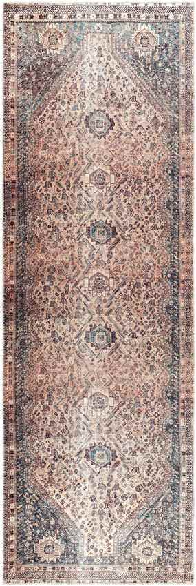 Villa Grove Traditional Tan Washable Area Rug