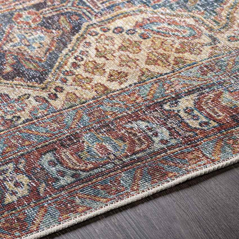 Walnut Hill Traditional Dark Brown Washable Area Rug