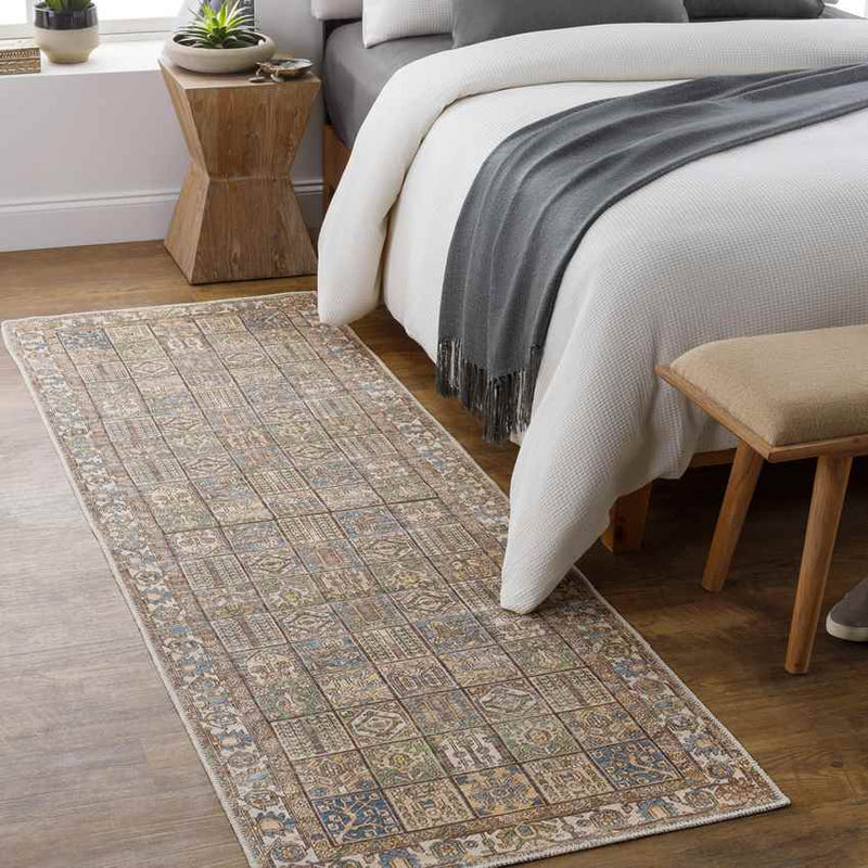 West Dundee Traditional Mocha Washable Area Rug