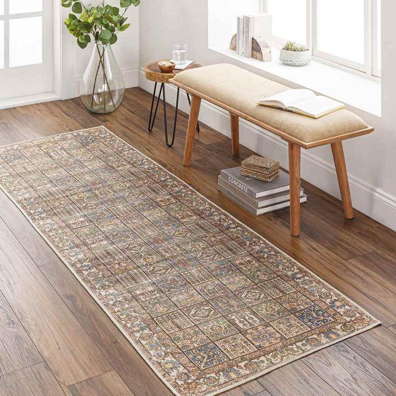 West Dundee Traditional Mocha Washable Area Rug