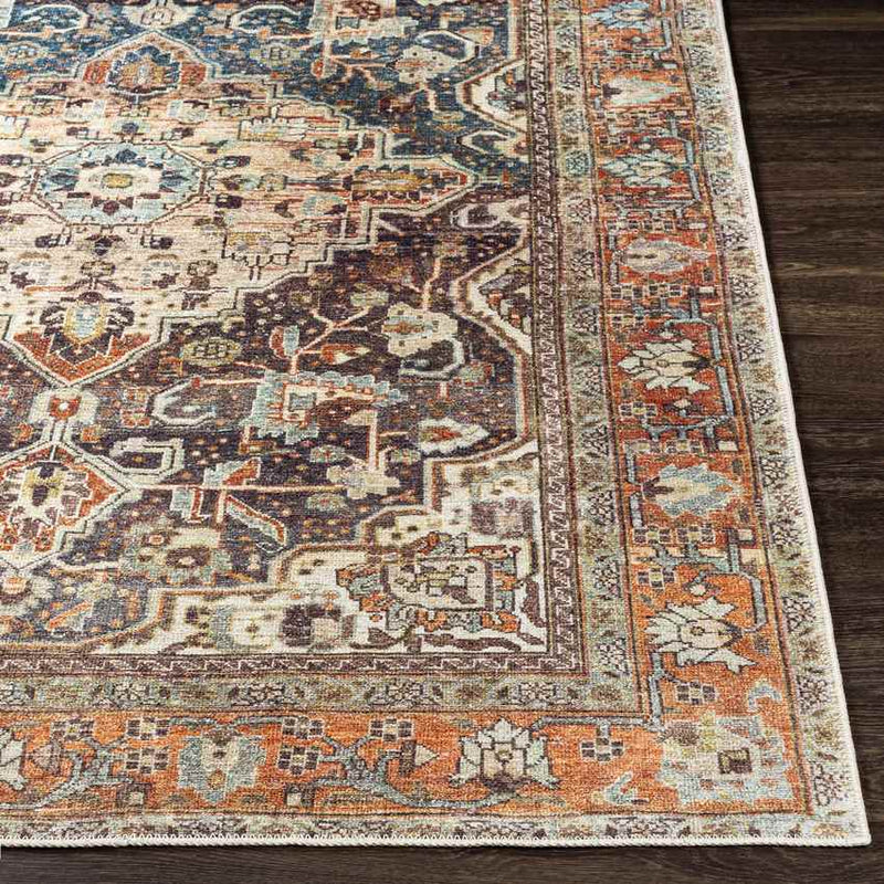 West Frankfort Traditional Pecan Washable Area Rug