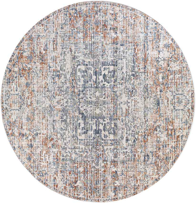 Rising Sun Traditional Burnt Orange Area Rug