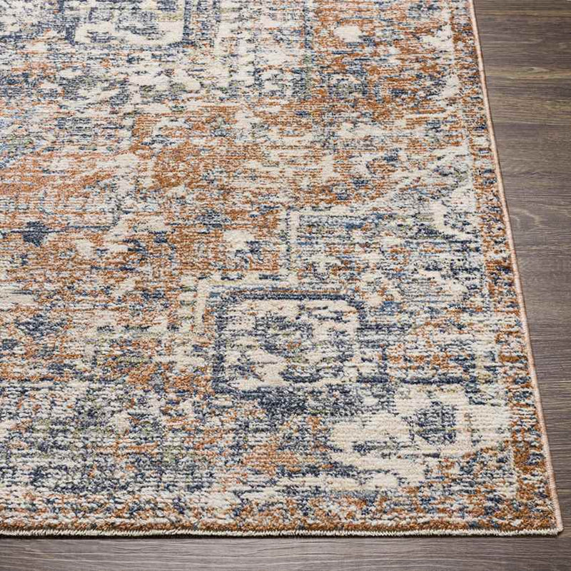 Rising Sun Traditional Burnt Orange Area Rug