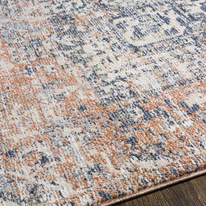 Rising Sun Traditional Burnt Orange Area Rug