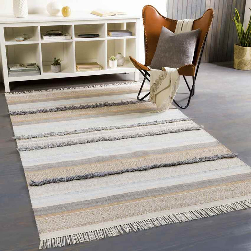 Mount Carroll Global Light Gray Area Rug