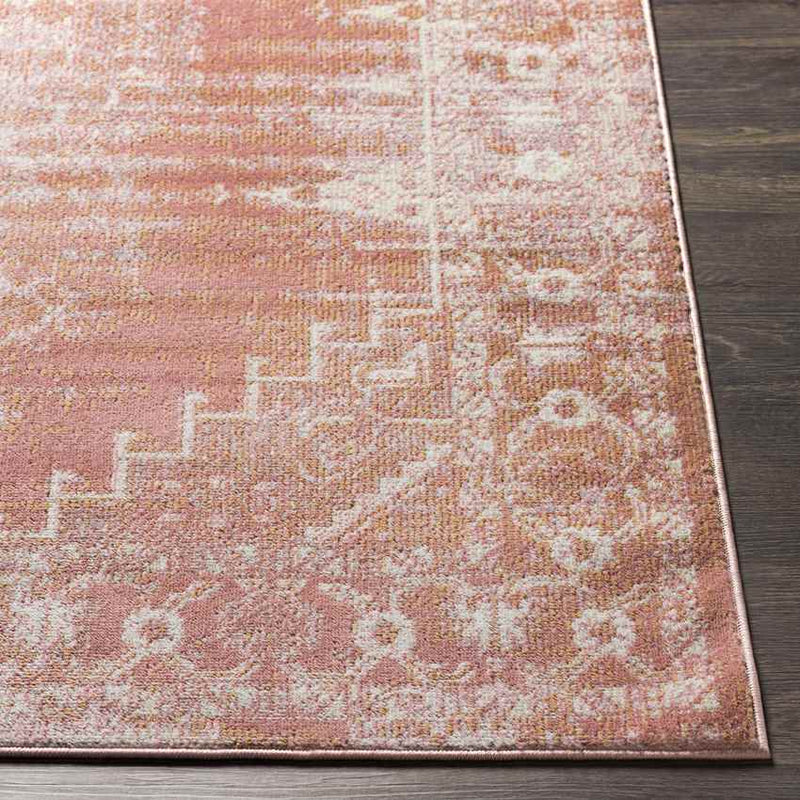 Rock Traditional Coral Area Rug