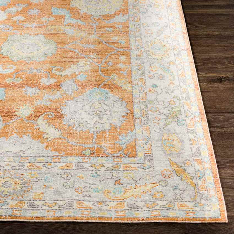 Oak Park Traditional Burnt Orange Area Rug