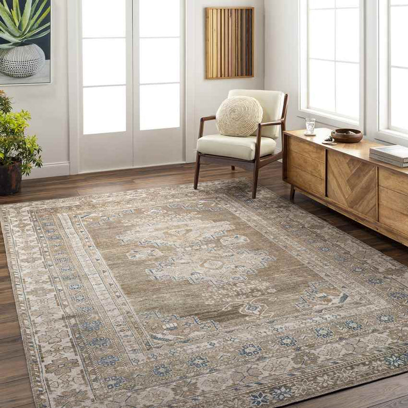 McCordsville Traditional Brown Washable Area Rug