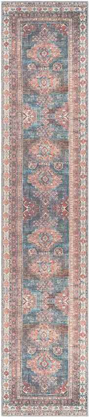 McCordsville Traditional Coral Washable Area Rug