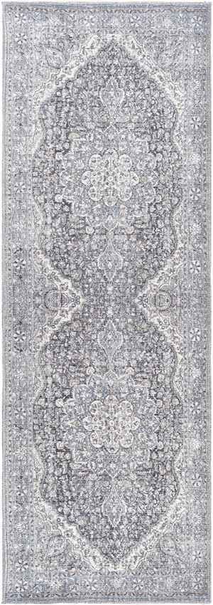 Macy Traditional Purple Taupe Washable Area Rug