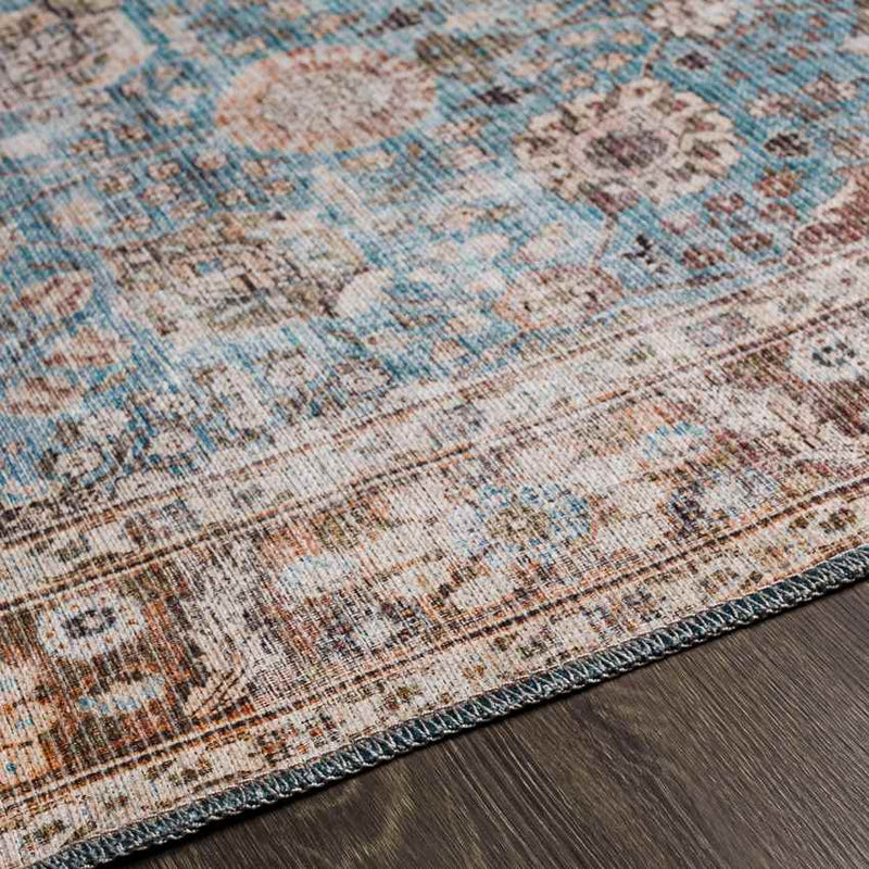 Markle Traditional Dark Teal Washable Area Rug