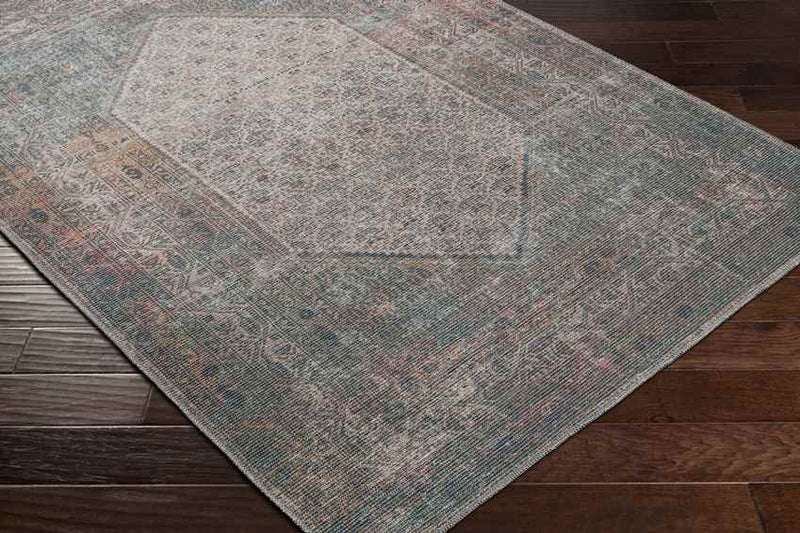 Hayri Traditional Burnt Orange Washable Area Rug