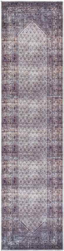 Hayri Traditional Plum Washable Area Rug