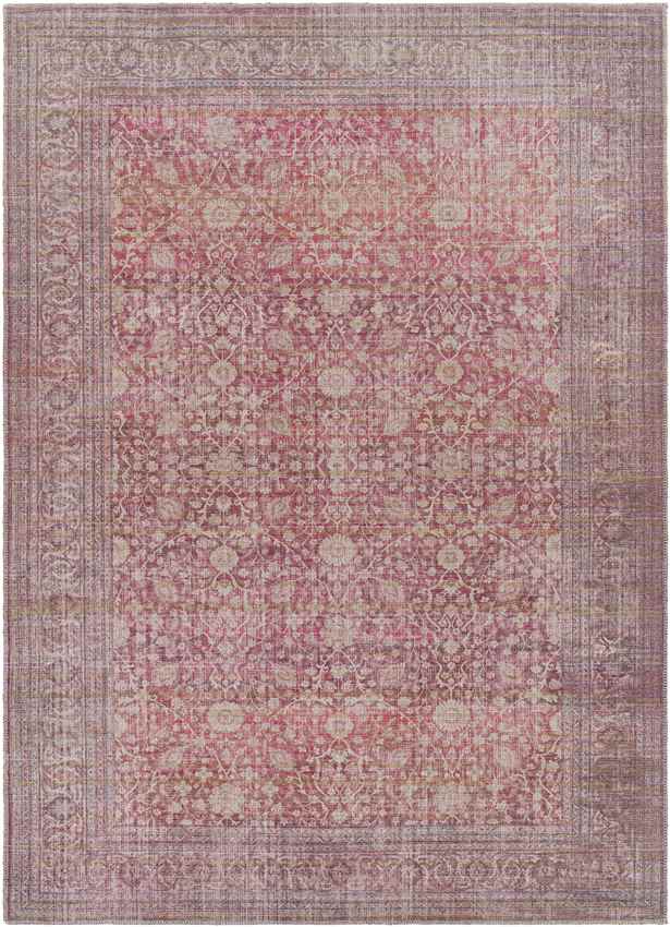 Meridian Hills Traditional Brick Washable Area Rug