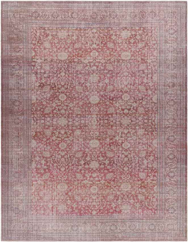 Meridian Hills Traditional Brick Washable Area Rug