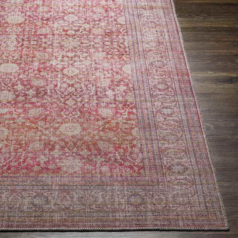 Meridian Hills Traditional Brick Washable Area Rug