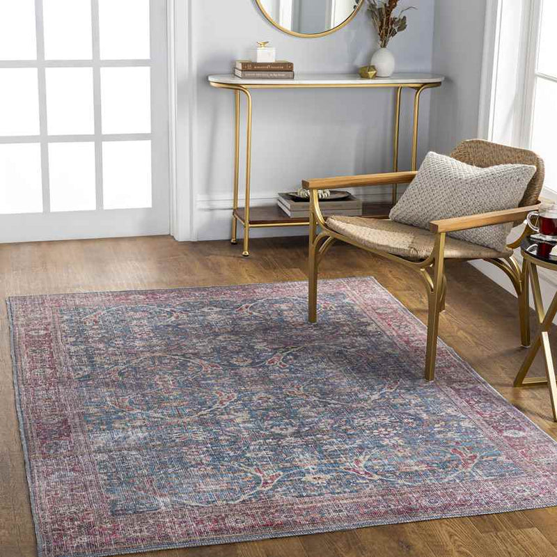 Royal Center Traditional Denim Washable Area Rug