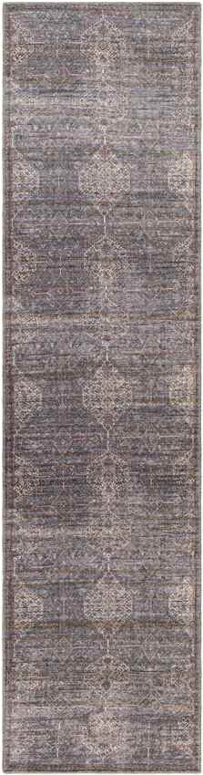 St John Traditional Brown Washable Area Rug