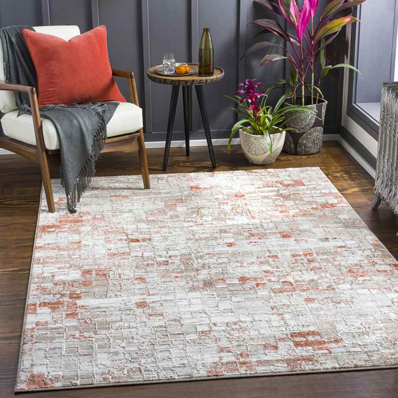 Ozgur Modern Dusty Coral Area Rug