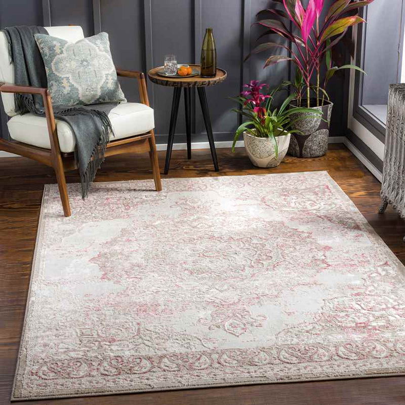 Jerry Traditional Light Pink Area Rug