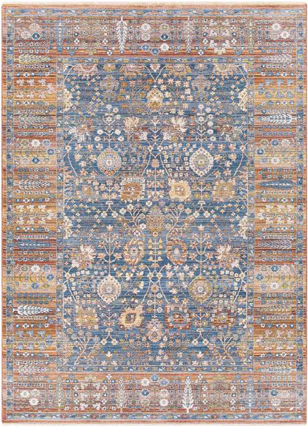 Yates Traditional Dark Blue Area Rug