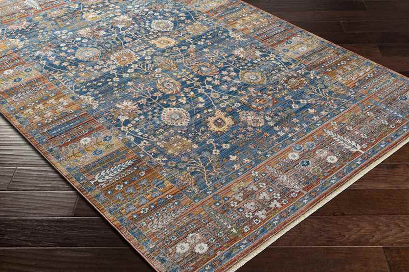 Yates Traditional Dark Blue Area Rug