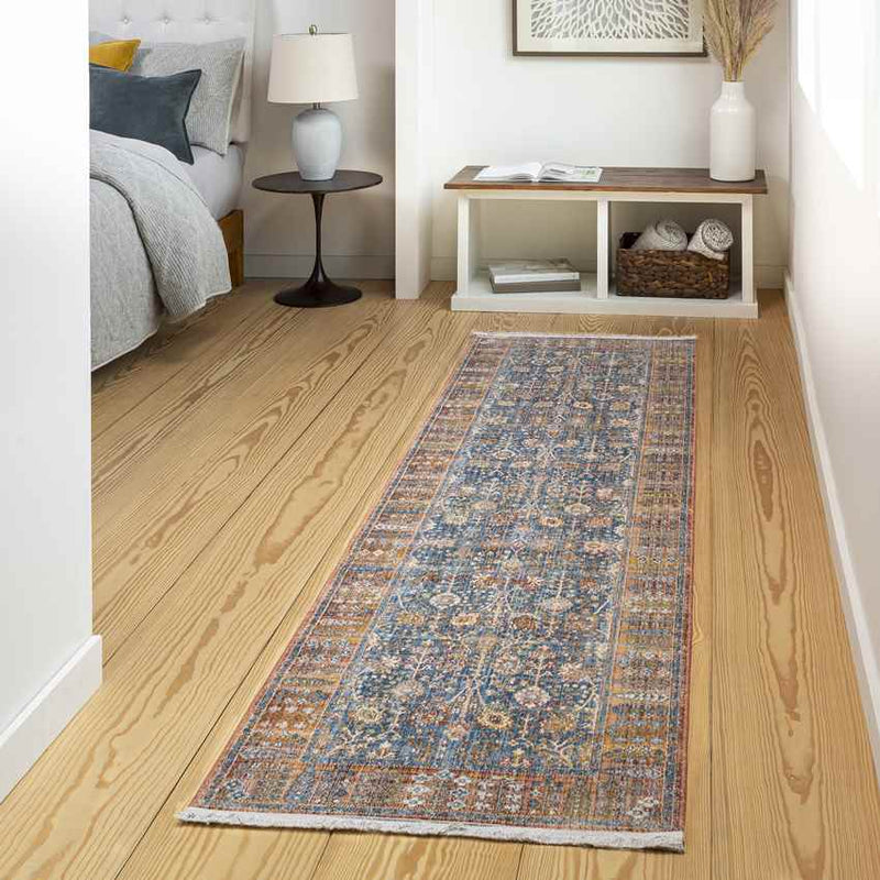 Yates Traditional Dark Blue Area Rug