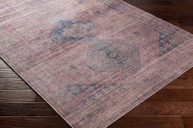 Michiana Shores Traditional Pale Blue Washable Area Rug