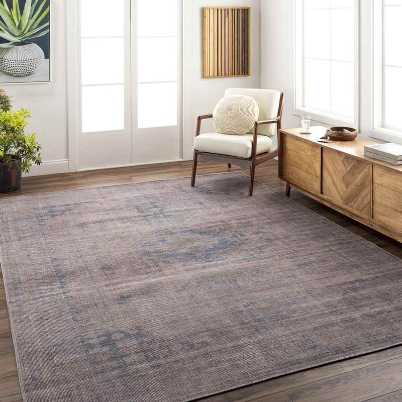 Michiana Shores Traditional Pale Blue Washable Area Rug