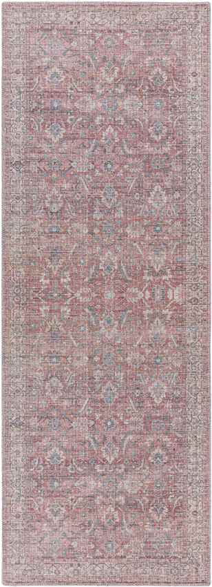 Milltown Traditional Red Washable Area Rug