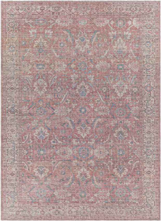 Milltown Traditional Red Washable Area Rug