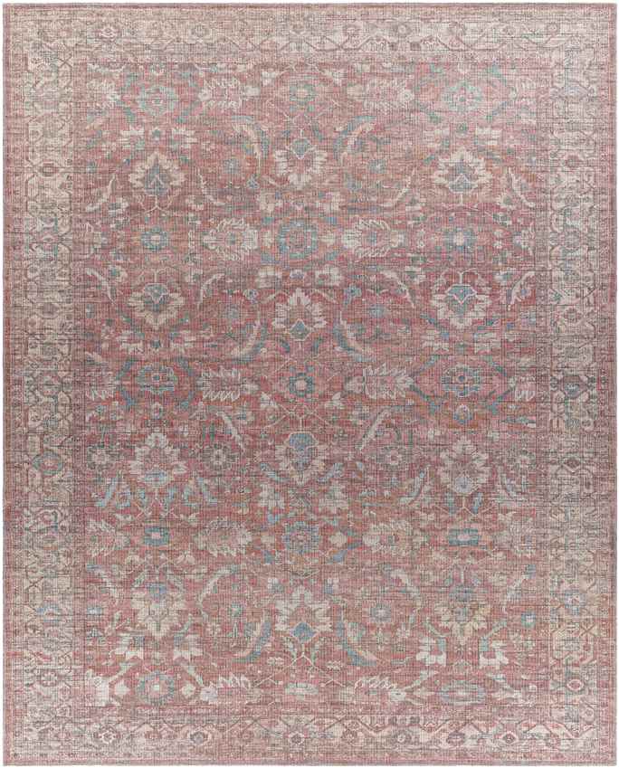 Milltown Traditional Red Washable Area Rug